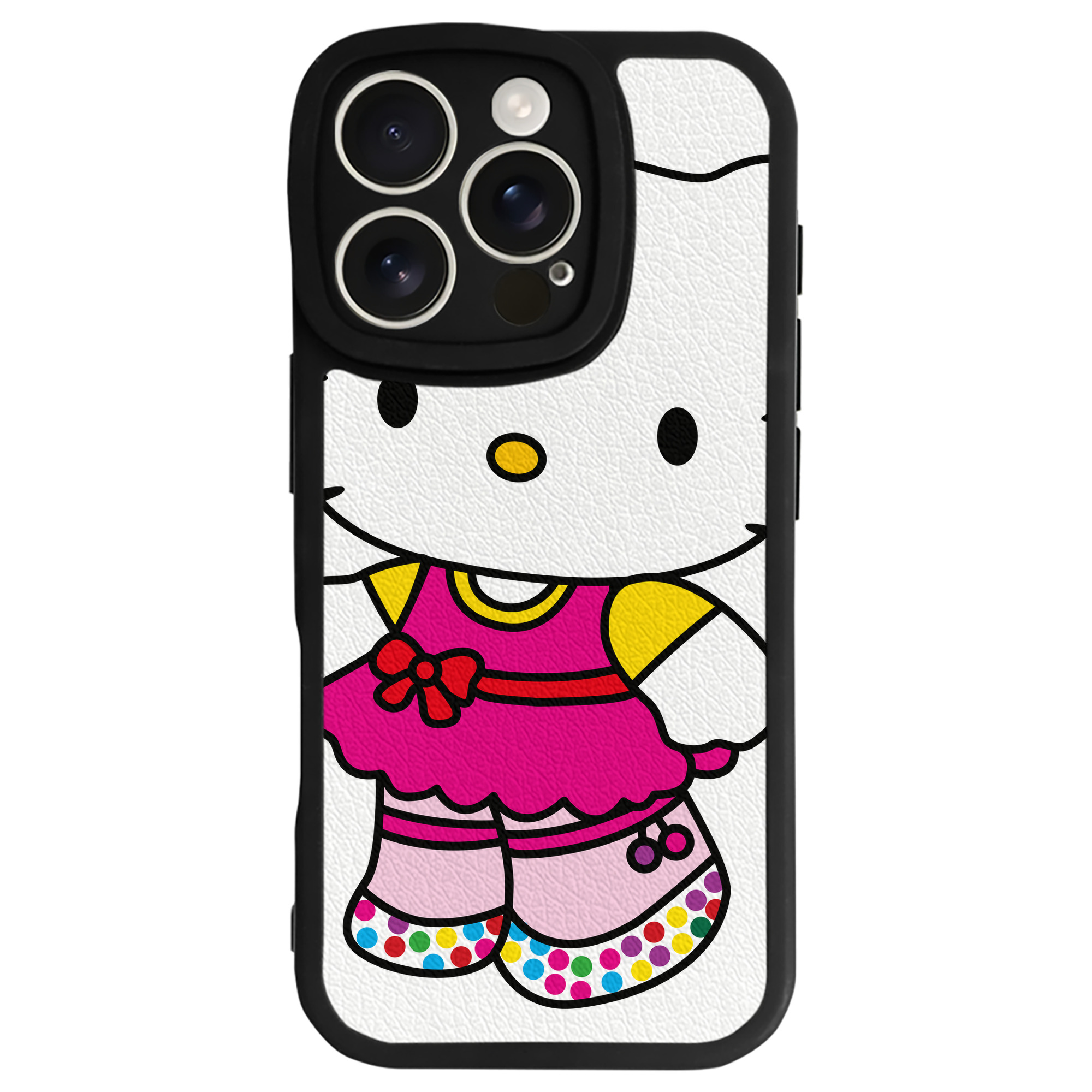 （画像用） Hello Kitty ハローキティ 【iPhone 16シリーズ対応】シリコンスマホケース（レザー調） 材質：シリコン